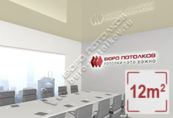 Натяжной потолок L74 светло-серебристый глянцевый (лак) 12 м2 (MSD Premium)