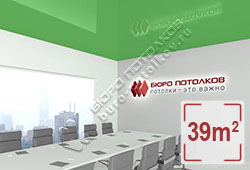 Натяжной потолок L70 зеленый глянцевый (лак) 39 м2 (MSD Premium)