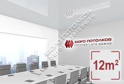 Натяжной потолок L04 лавандово-серый глянцевый (лак) 12 м2 (MSD Premium)
