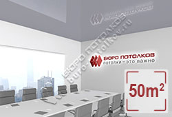 Натяжной потолок L09 холодный серый глянцевый (лак) 50 м2 (MSD Premium)