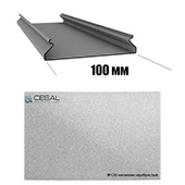 Реечный потолок CESAL / S-100 металлик серебристый-C02 / 0,4мм