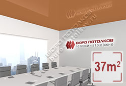 Натяжной потолок L97 виндзорский коричневатый глянцевый (лак) 37 м2 (MSD Premium)