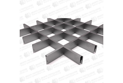 Потолок Грильято 150х150 Серебристый металлик (h=50; b=10) ЦСС