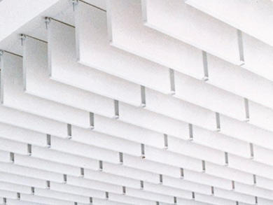 Потолок Rockfon Fibral Multiflex Baffle (1200х300х50) \  цвет - Белый \ кромка - Multiflex Baffle