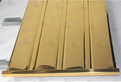 Комплект реечного потолка для ванной 2х2 м ППР-84 (0402 золото зеркальный/0402 золото зеркальный)
